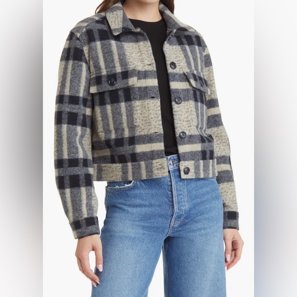 Rails Steffi Plaid Trucker Jacket Size Medium Casual Cozy Cabincore - Picture 2 of 8